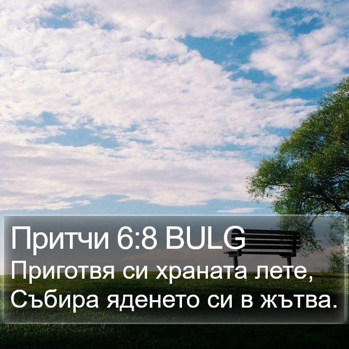 Притчи 6:8 BULG Bible Study