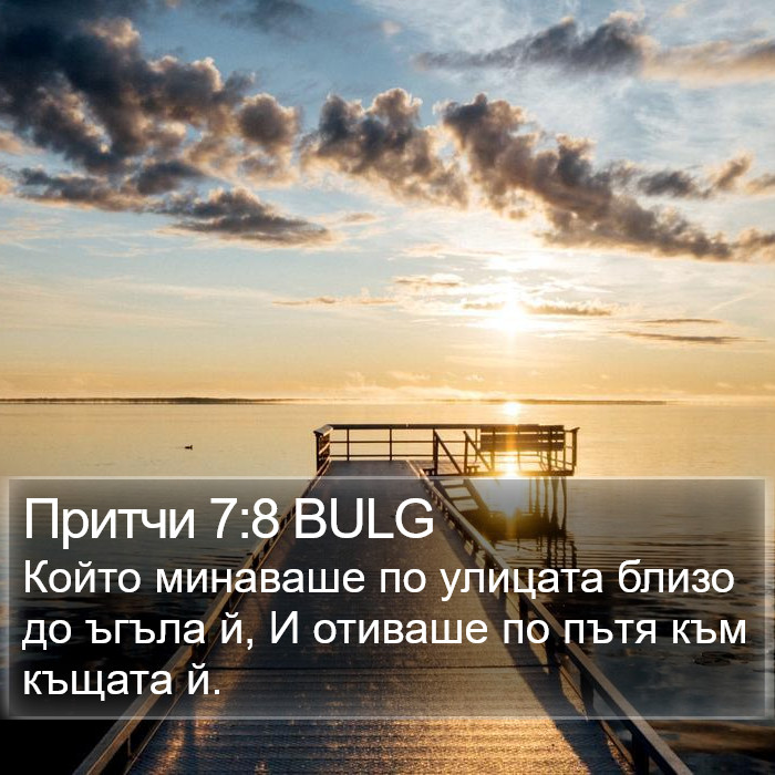 Притчи 7:8 BULG Bible Study