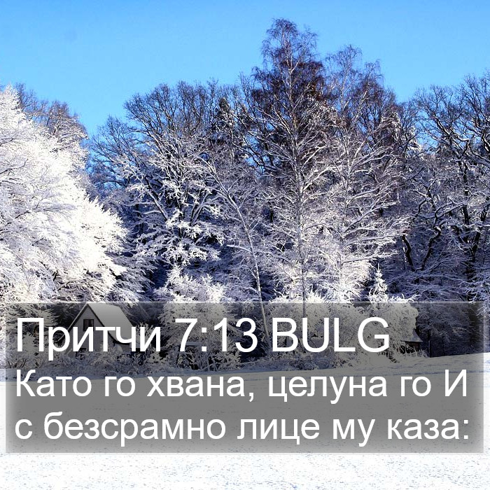 Притчи 7:13 BULG Bible Study