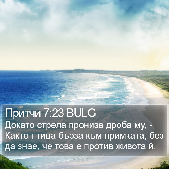 Притчи 7:23 BULG Bible Study