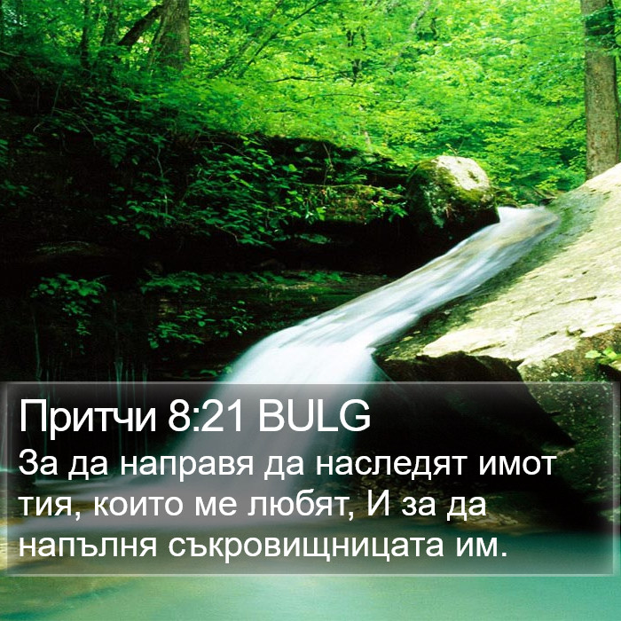 Притчи 8:21 BULG Bible Study