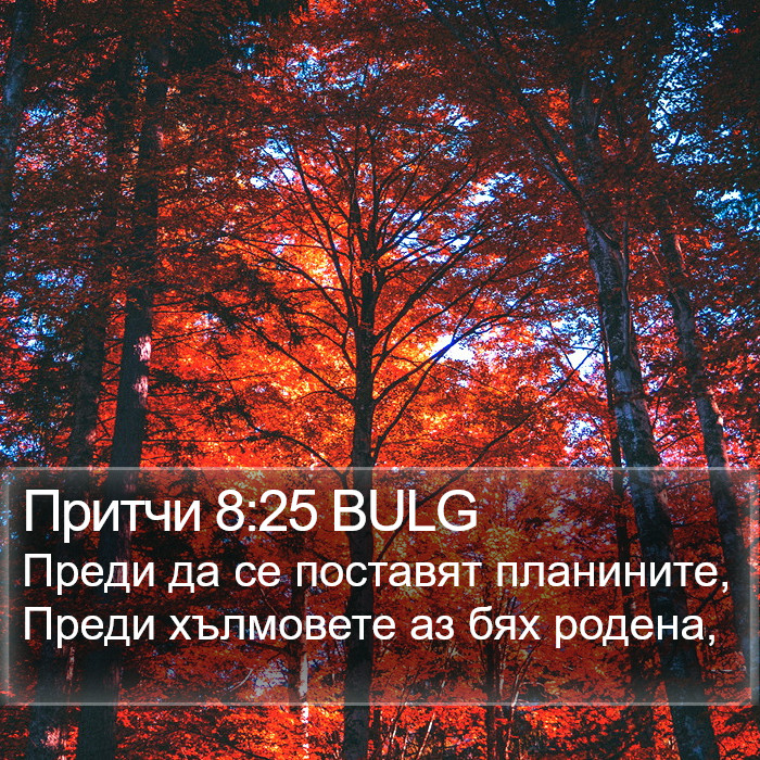 Притчи 8:25 BULG Bible Study