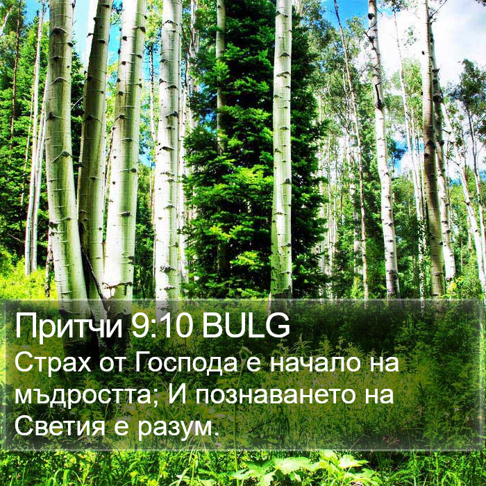 Притчи 9:10 BULG Bible Study