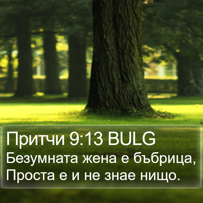 Притчи 9:13 BULG Bible Study