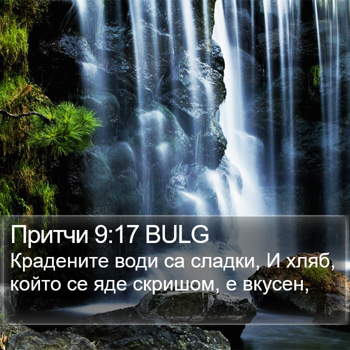 Притчи 9:17 BULG Bible Study