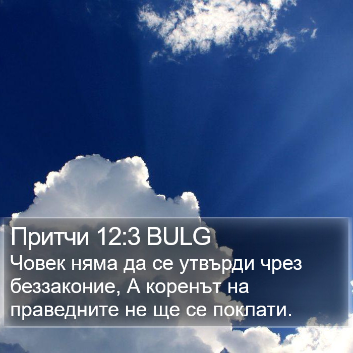 Притчи 12:3 BULG Bible Study