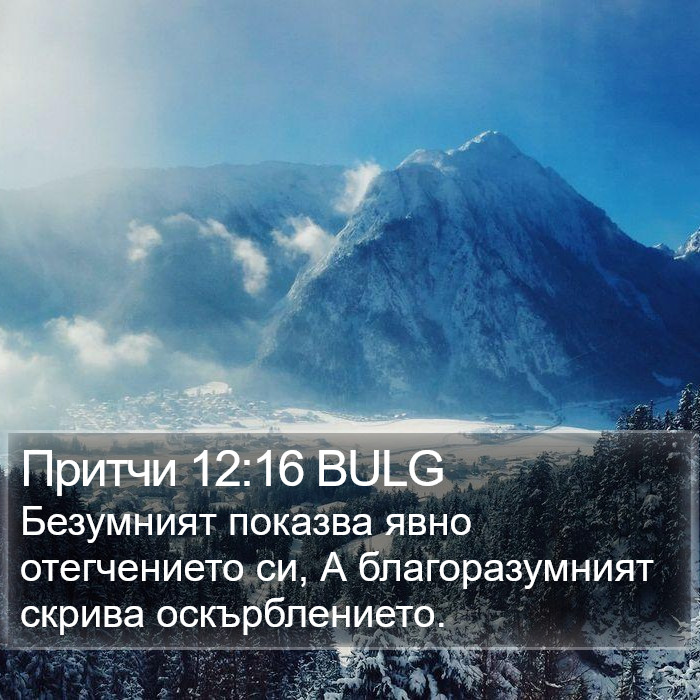 Притчи 12:16 BULG Bible Study