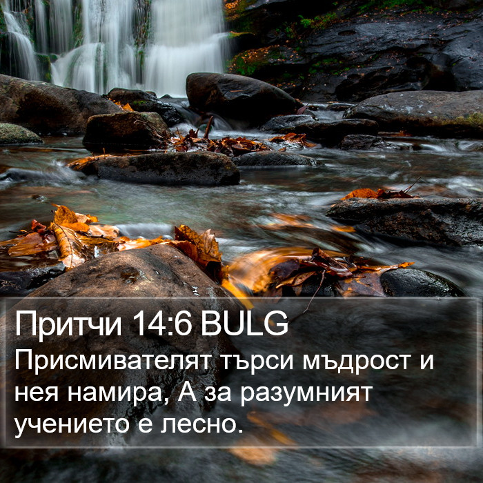 Притчи 14:6 BULG Bible Study