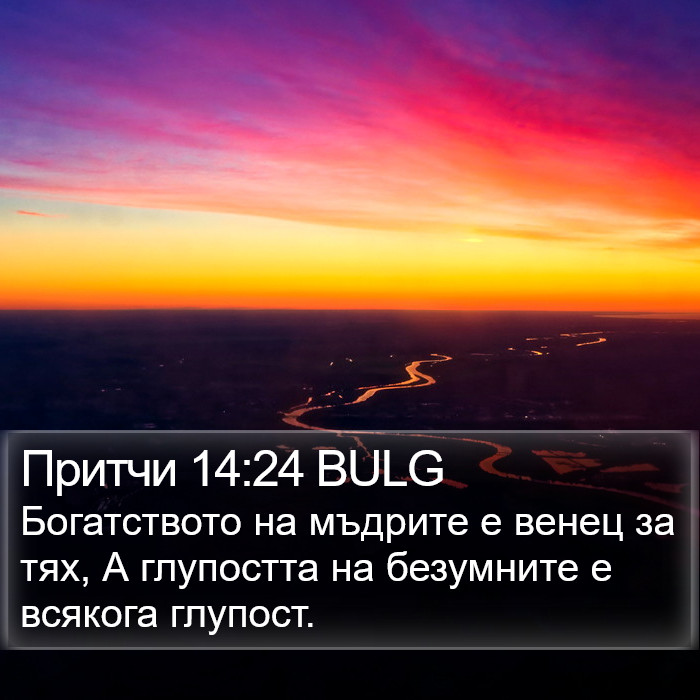 Притчи 14:24 BULG Bible Study