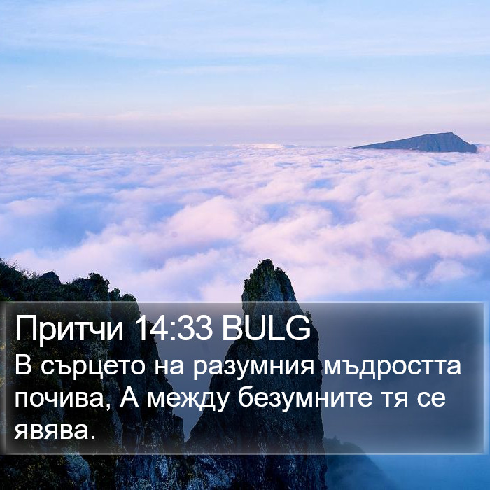 Притчи 14:33 BULG Bible Study