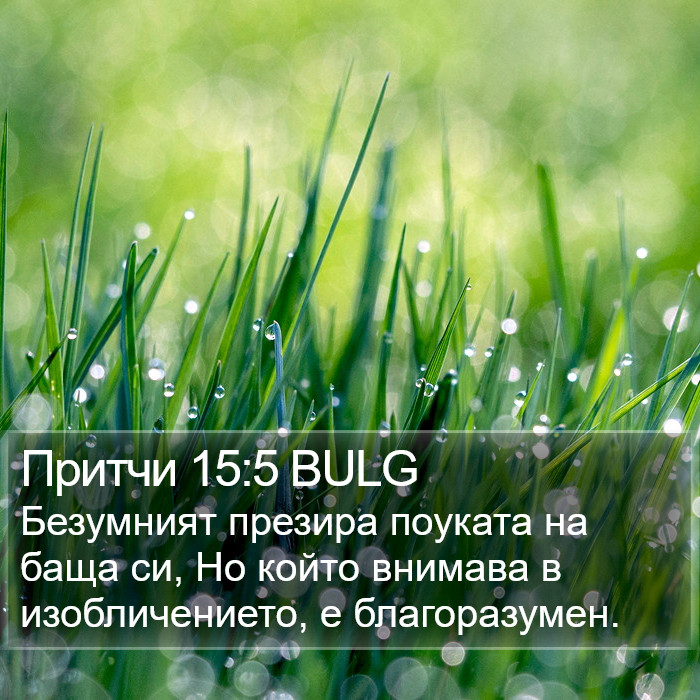 Притчи 15:5 BULG Bible Study