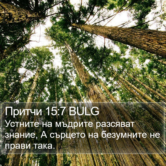 Притчи 15:7 BULG Bible Study