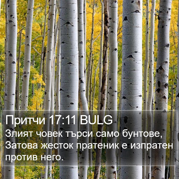 Притчи 17:11 BULG Bible Study