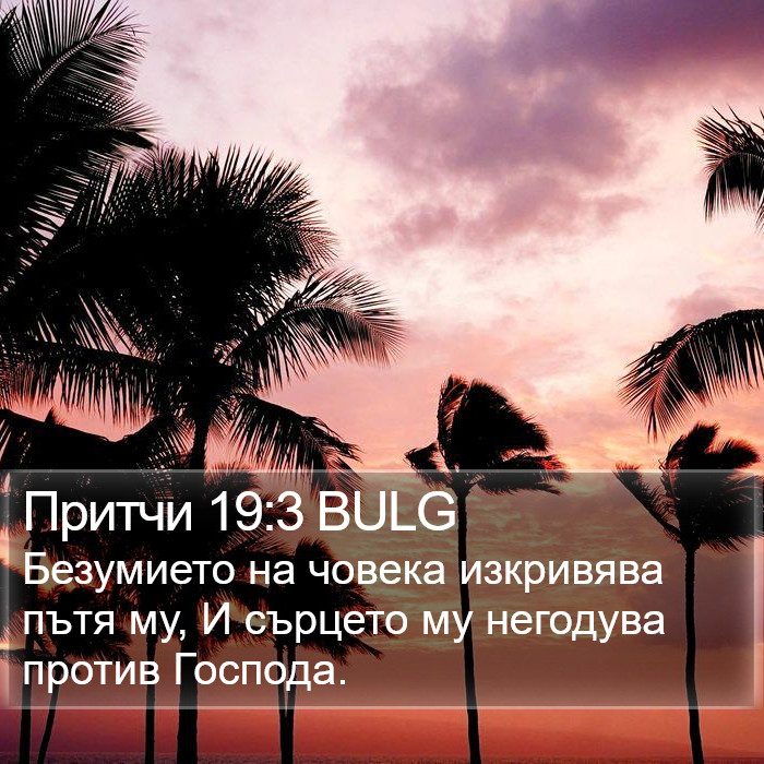 Притчи 19:3 BULG Bible Study