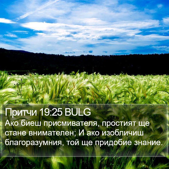 Притчи 19:25 BULG Bible Study