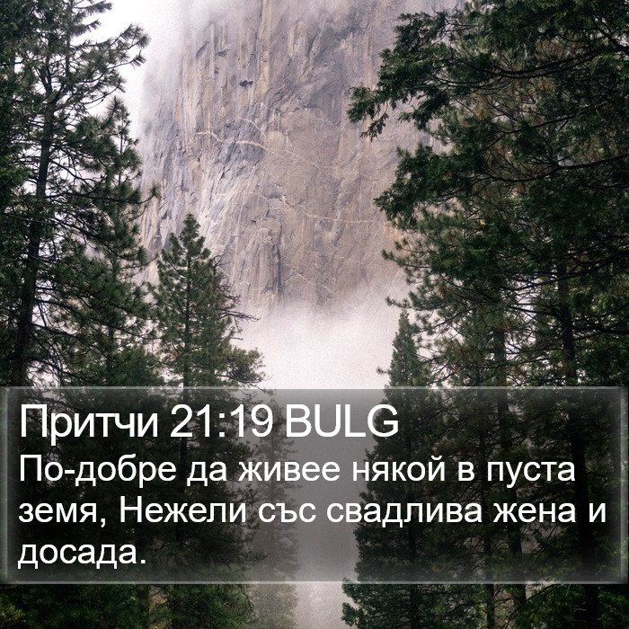 Притчи 21:19 BULG Bible Study