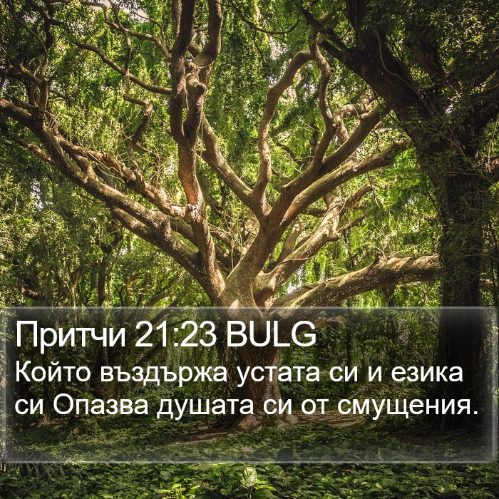 Притчи 21:23 BULG Bible Study