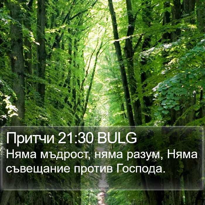 Притчи 21:30 BULG Bible Study