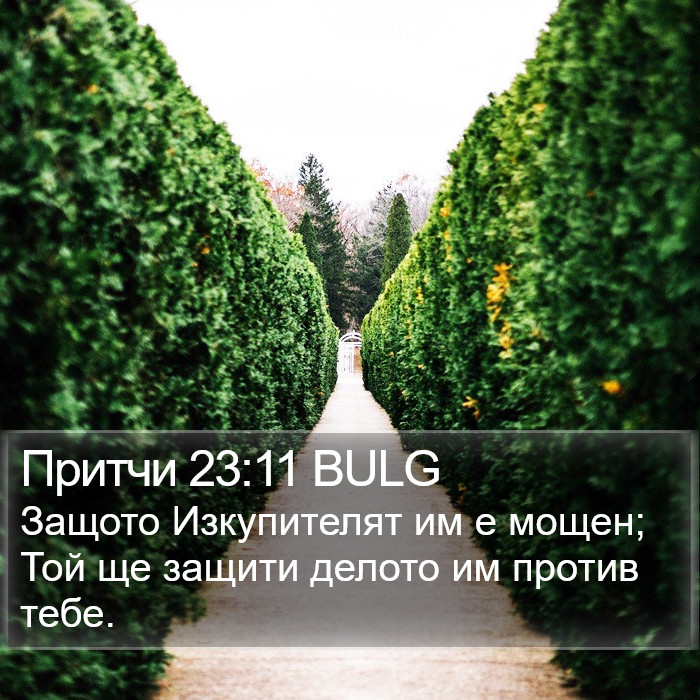 Притчи 23:11 BULG Bible Study