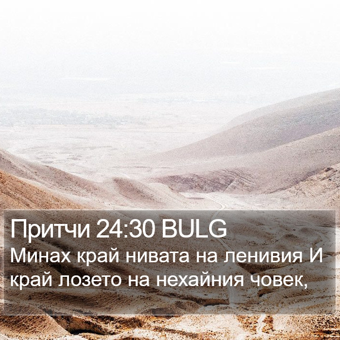 Притчи 24:30 BULG Bible Study