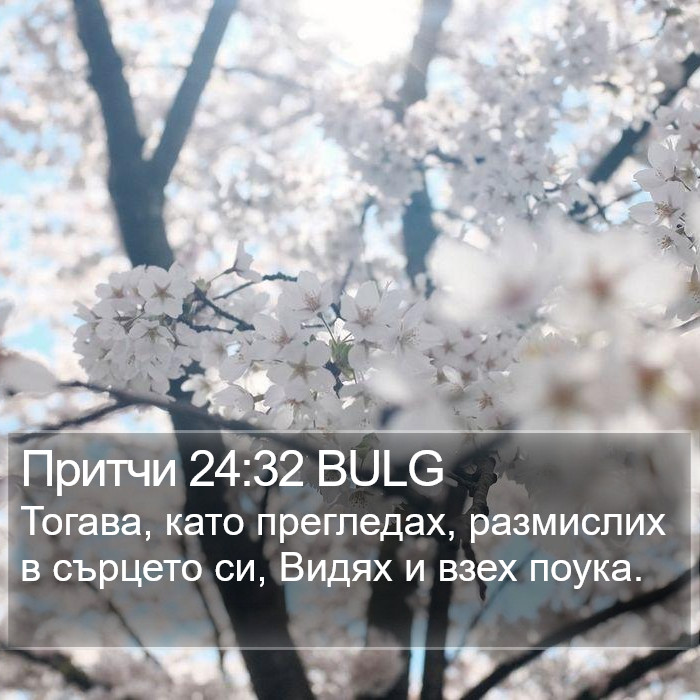 Притчи 24:32 BULG Bible Study