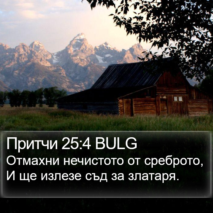 Притчи 25:4 BULG Bible Study