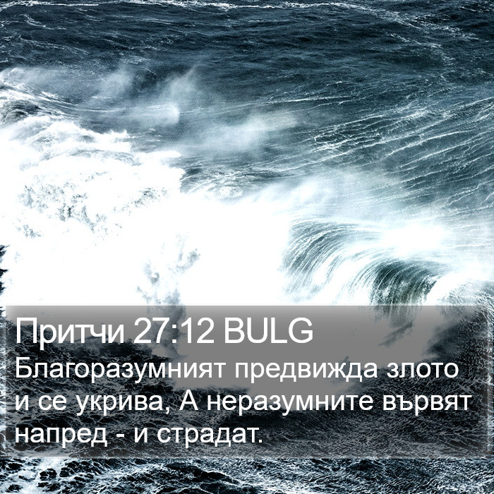 Притчи 27:12 BULG Bible Study