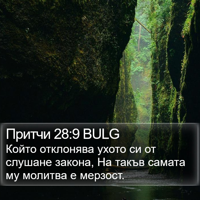 Притчи 28:9 BULG Bible Study