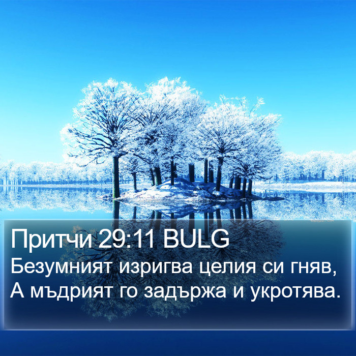 Притчи 29:11 BULG Bible Study