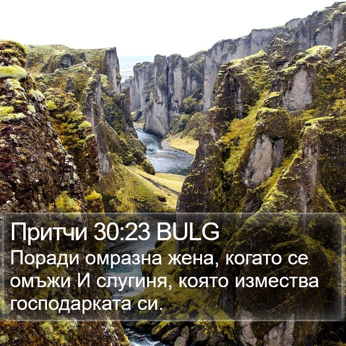 Притчи 30:23 BULG Bible Study