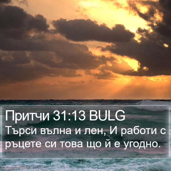 Притчи 31:13 BULG Bible Study