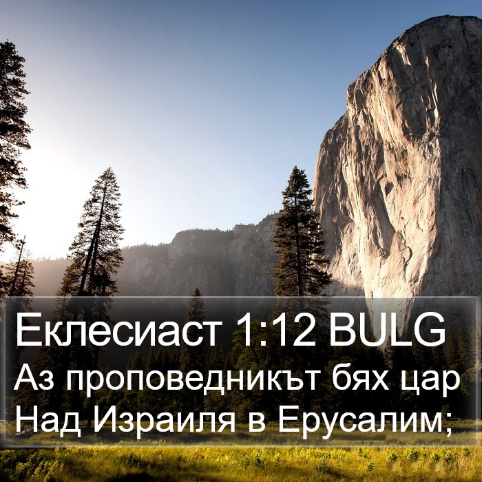 Еклесиаст 1:12 BULG Bible Study