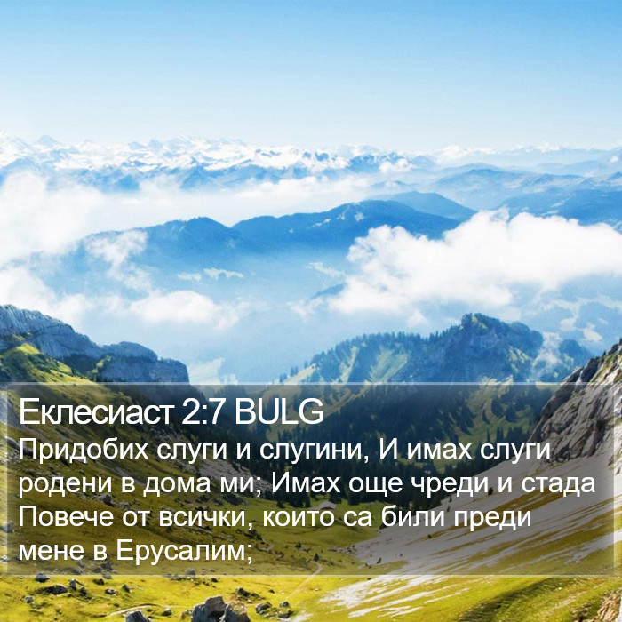 Еклесиаст 2:7 BULG Bible Study