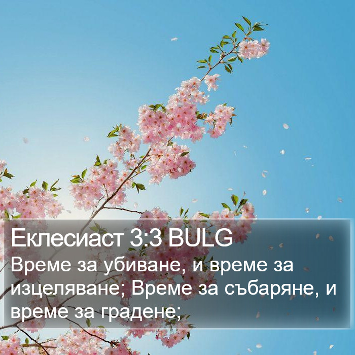 Еклесиаст 3:3 BULG Bible Study