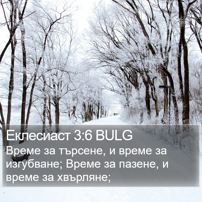 Еклесиаст 3:6 BULG Bible Study