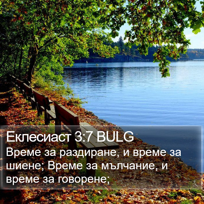 Еклесиаст 3:7 BULG Bible Study