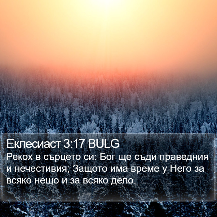 Еклесиаст 3:17 BULG Bible Study