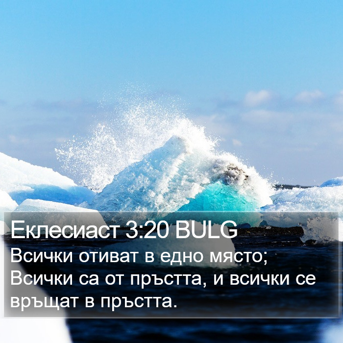 Еклесиаст 3:20 BULG Bible Study