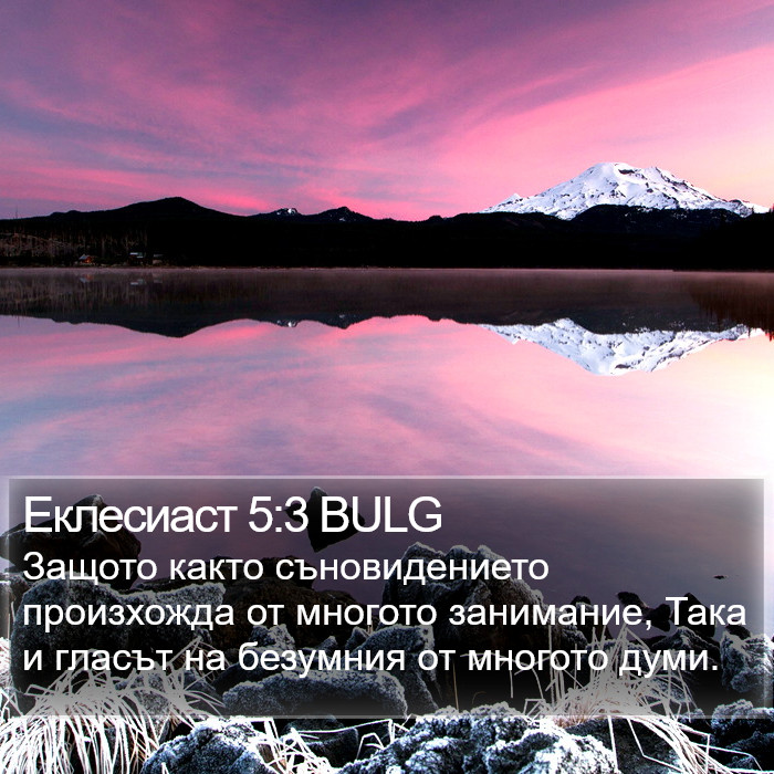 Еклесиаст 5:3 BULG Bible Study