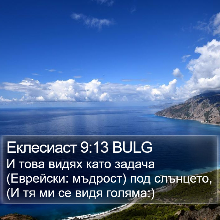 Еклесиаст 9:13 BULG Bible Study
