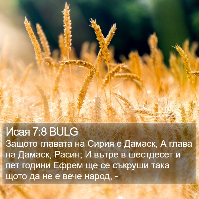 Исая 7:8 BULG Bible Study