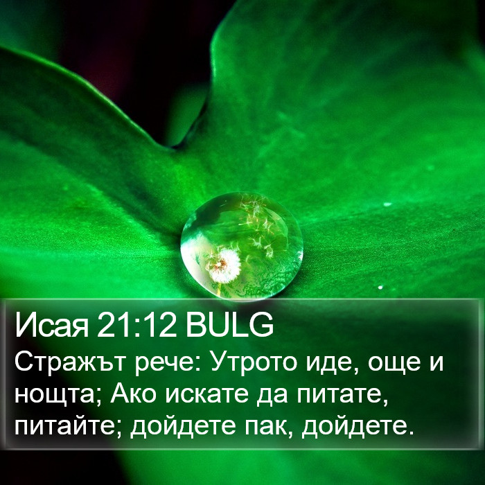 Исая 21:12 BULG Bible Study