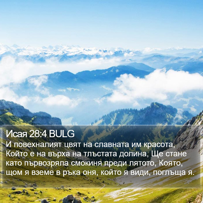 Исая 28:4 BULG Bible Study