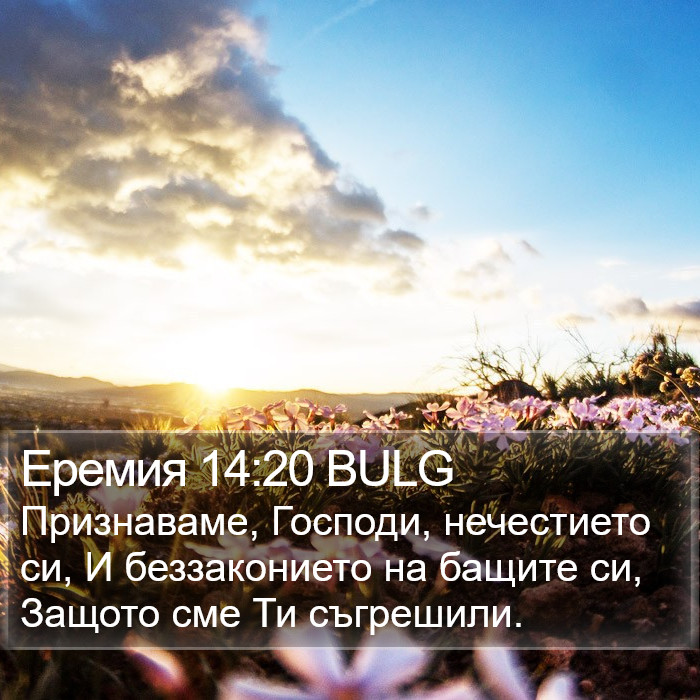 Еремия 14:20 BULG Bible Study