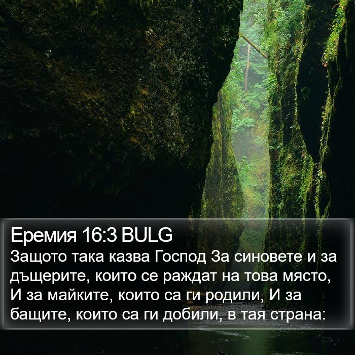 Еремия 16:3 BULG Bible Study