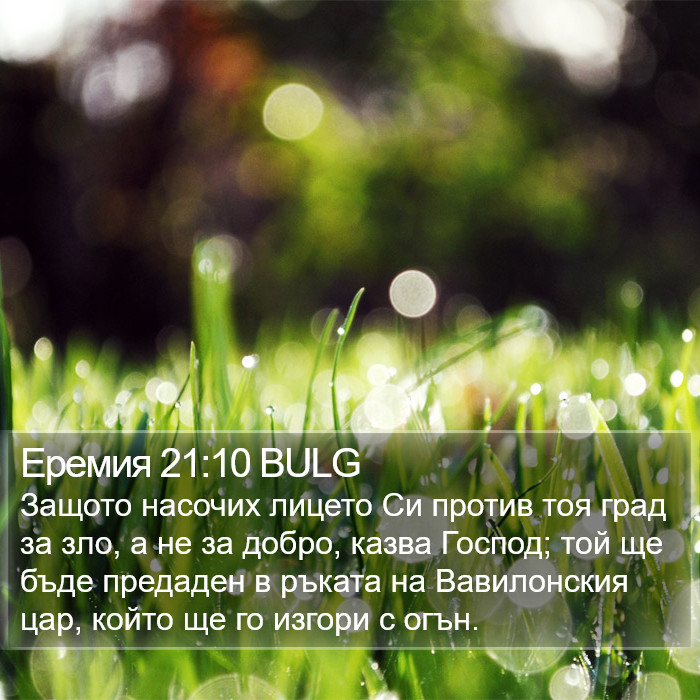 Еремия 21:10 BULG Bible Study