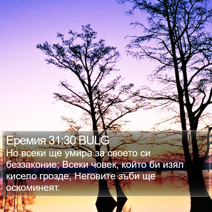 Еремия 31:30 BULG Bible Study