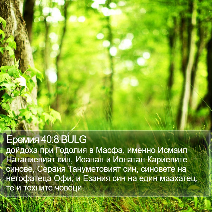 Еремия 40:8 BULG Bible Study