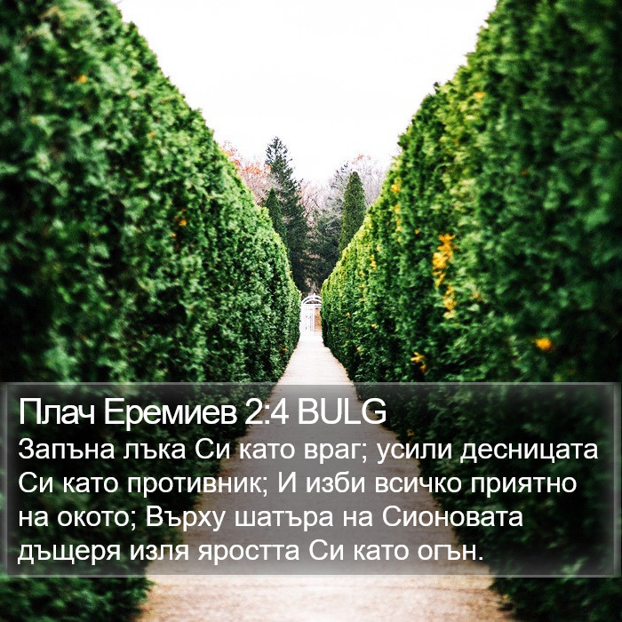 Плач Еремиев 2:4 BULG Bible Study