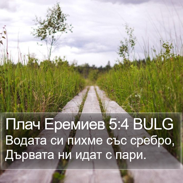 Плач Еремиев 5:4 BULG Bible Study